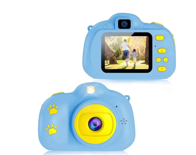 Camara Digital Para Niños Huellitas Azul Fotos Vídeos Con Juego Incorporado